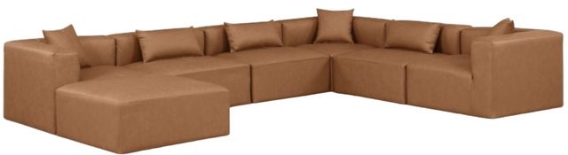Meridian Furniture Cube 7-Piece Brown Vegan Leather Sectional-0