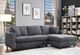 Mazin Furniture Jordan 2-Piece Dark Gray Right-Arm Facing Pullout Sleeper Sectional and Storage Chaise-3
