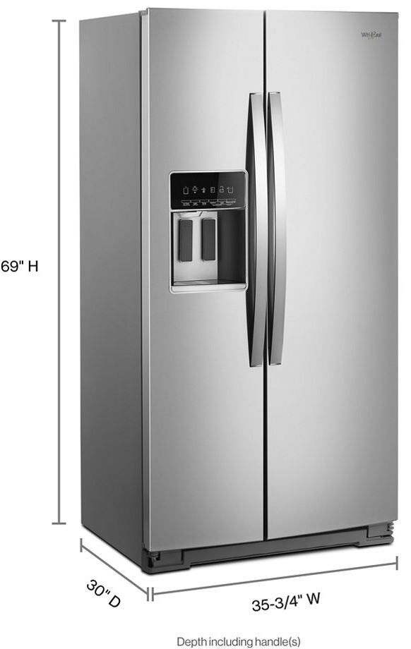 Whirlpool® 19.8 Cu. Ft. Fingerprint Resistant Stainless Steel Side-by-Side Counter Depth Refrigerator-4