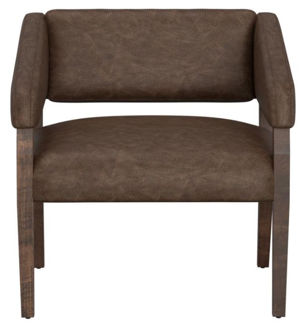International Furniture Direct Murcia Brown/Lacquer Brown Upholstered Accent Chair-1