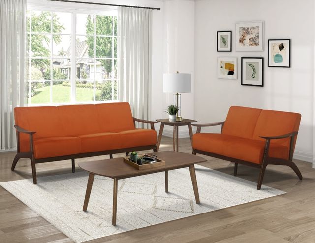 Homelegance® Carlson Dark Walnut/Orange Sofa-1