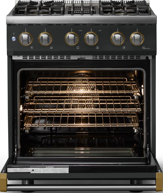 Viking® 5 Series 30" Antique Bronze Pro Style Dual Fuel (LP) Range with Polished Chrome Trim-1