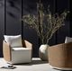 Four Hands Maven Alessi Linen/Faux Hyacinth Aluminum Outdoor Swivel Chair-5
