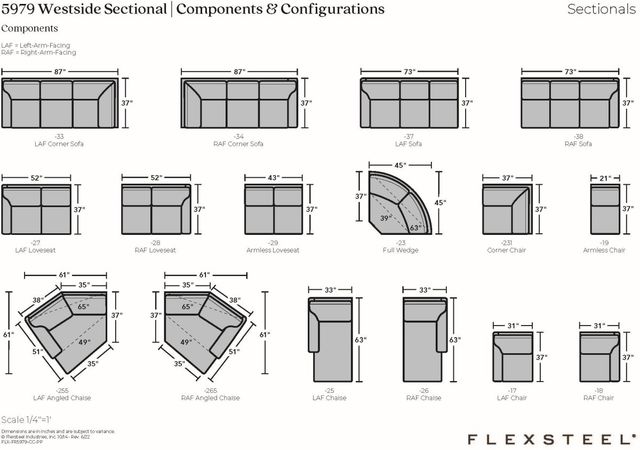 Flexsteel® Westside 4-Piece Left-Arm Facing Sectional and Chaise-2