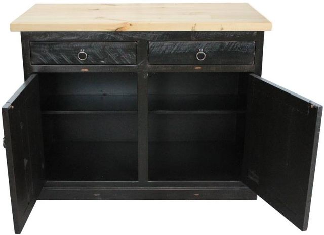 American Heartland Manufacturing Rustic Antique Black Kitchen Island-3