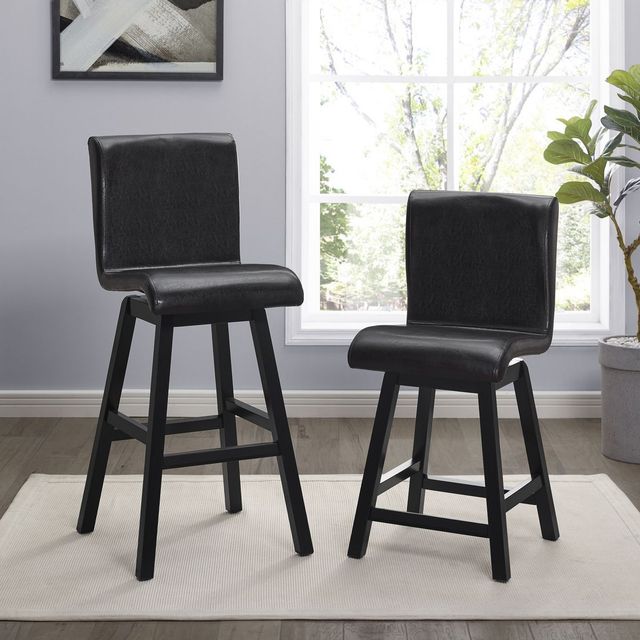 Mazin Furniture Hillshaw Dark Brown Swivel Counter Chair-3