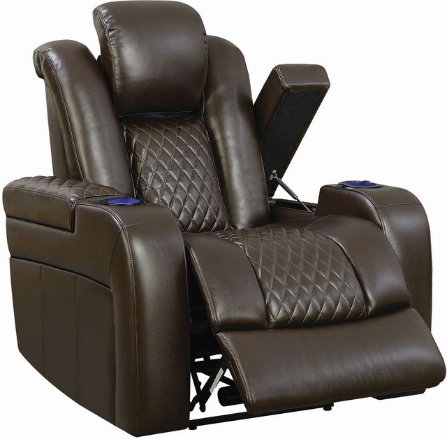 Coaster® Delangelo Brown Power Recliner-1