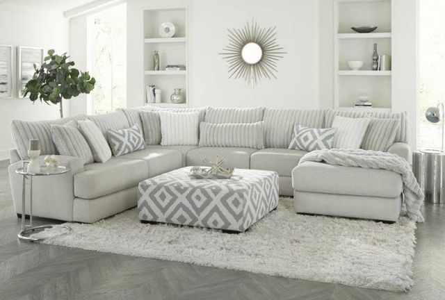 American Wholesale Furniture Cloud Heights 3-Piece Silver U-Shape Sectional and Chaise-2