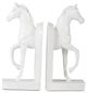 A & B Home White Trotting Horse Bookends-1