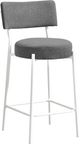 Monarch Specialties Inc. 2-Piece Grey/White 37" Upholstered Counter Height Barstools Set-0