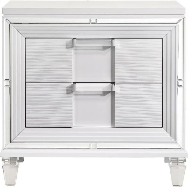 Elements International Twenty Nine White Nightstand-1