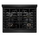 ZLINE Autograph Edition 30" Black Stainless Steel Pro Style Gas Range with 4 Burner Cooktop-4