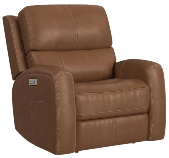 Flexsteel® Linden Caramel Leather Power Recliner with Power Headrest and Lumbar-0