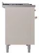 Ilve® Nostalgie II Noblesse 48'' Antique White Pro Style Dual Fuel Range with Copper Trim-2