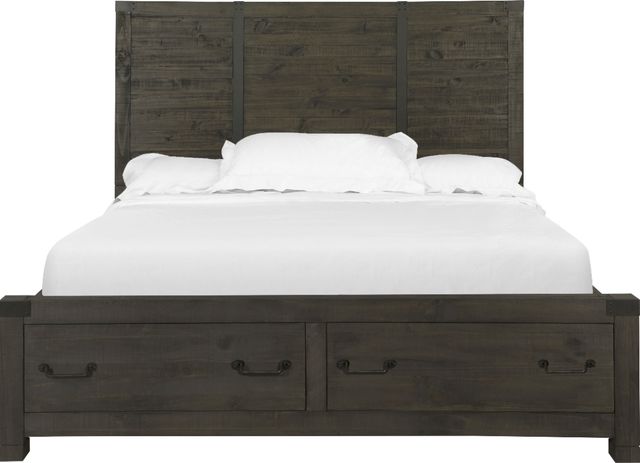 Magnussen Home® Abington Weathered Charcoal King Panel Storage Bed-2
