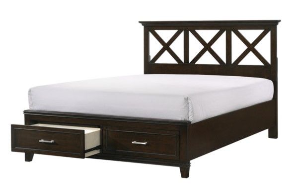 Bernards Nova II Cherry Queen Panel Storage Bed-2
