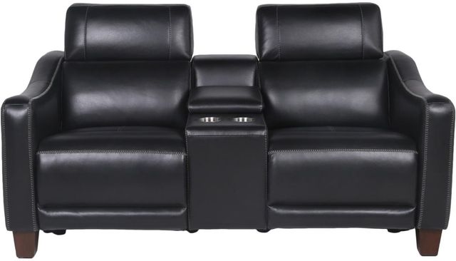 Steve Silver Co. Giorno Midnight Dual Power Reclining Loveseat with Console-0