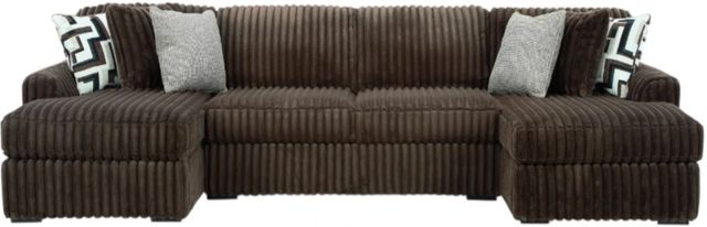 Signature Design by Ashley® Midnight-Madness 3-Piece Chocolate U-Shape Sectional and Chaise-0