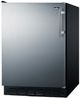 Summit® 24" 5 Cu. Ft. Stainless Steel Under The Counter European Refrigerator with Freezer-1