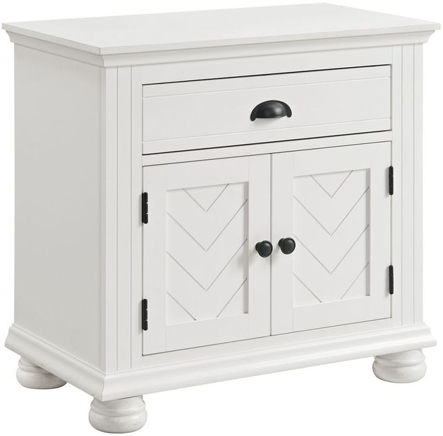 Elements International Kona White Nightstand-0