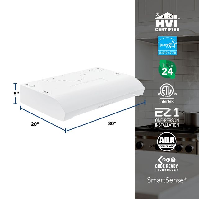 Broan Alta 3 Series 30" White Under Cabinet Range Hood-1