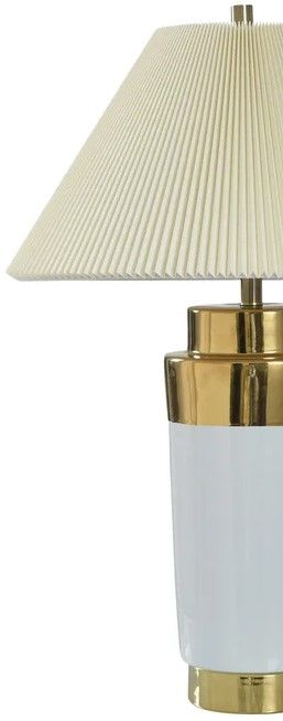 StyleCraft Norman Wyatt Home Cairo Plated Gold/White Table Lamp-1
