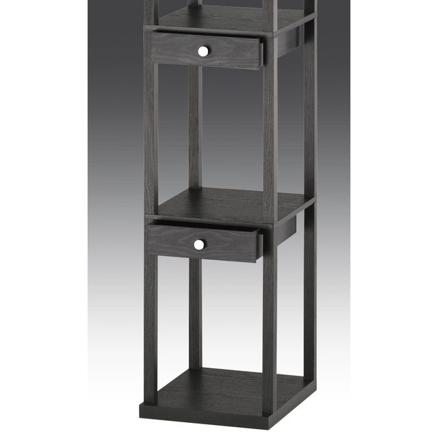 Adesso® Murray Black Three Drawer Shelf Lamp-2