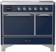 Ilve® Majestic III 40" Midnight Blue Pro Style Induction Range with Solid Door and Chrome Trim-0