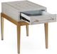 Bassett Mirror Perrine Soft Graphite Chairside Table with Gold Base-2
