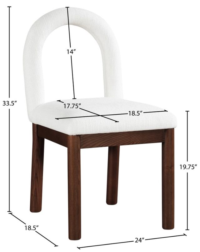 Meridian Furniture Conrad Cream/Brown Textured Upholstered Dining Chair-2