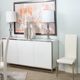 Michael Amini® State St. Stainless Steel/White Side Chair-1