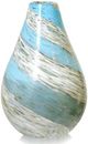 Stylecraft Droup Aqua/Beige Large Twisted Spots Vase-0