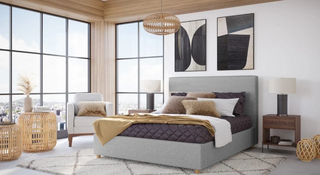 Modus Furniture Olivia Pewter King Platform Bed-1