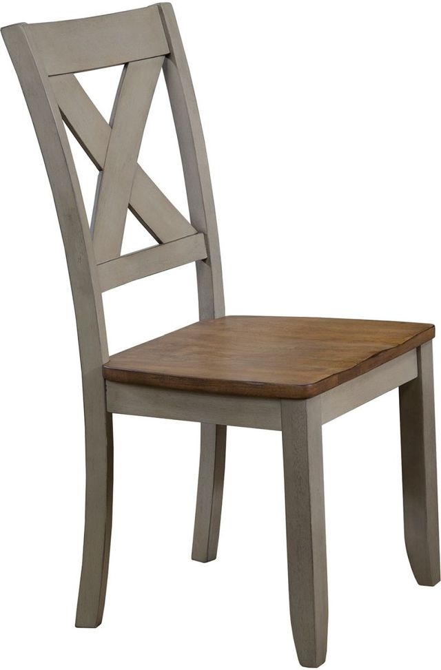 Winners Only® Barnwell Gray/Rustic Brown Dining Side Chair-0