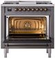 Ilve® Nostalgie II Series 36" Graphite Matte Pro Style Dual Fuel Range-1