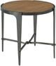 Hammary® Olmsted Rustic Oak Round End Table with Black Base-0
