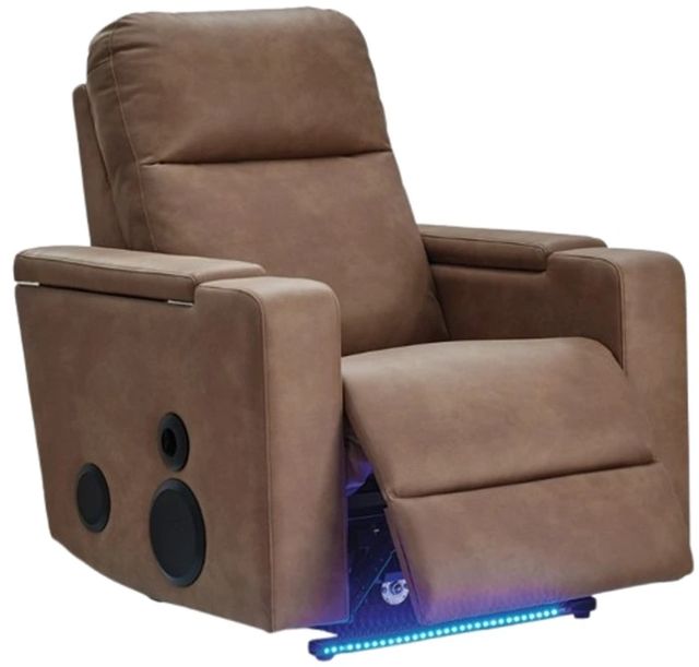 Signature Design by Ashley® Flinlock Caramel Power Glider Recliner with Audio System-2