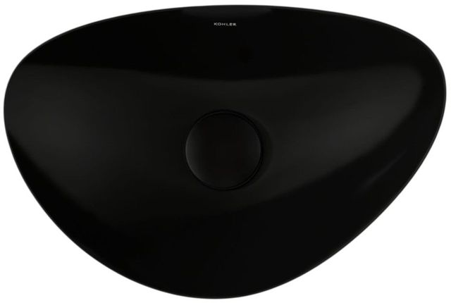 Kohler Veil™ Black 21" Oval Vessel Bathroom Sink, No Overflow-1