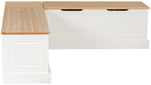 Linon Norah Natural White/Navy Nook Bench with Cushion Set-1