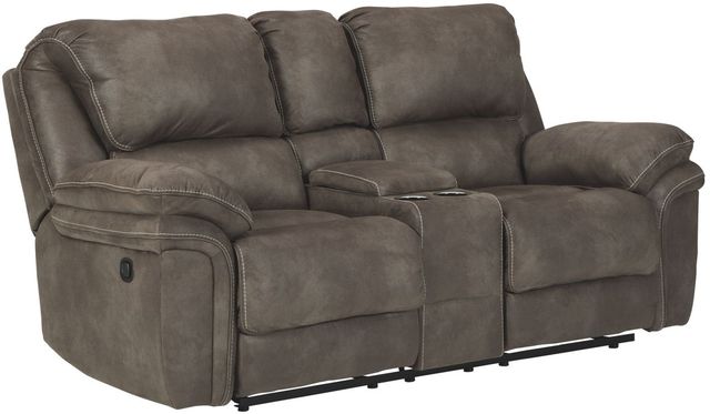 Benchcraft® Trementon Graphite Reclining Loveseat with Console-0