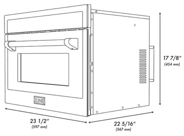 ZLINE Autograph Edition 24" 1.6 Cu. Ft. Stainless Steel Built-in Convection Microwave Oven with Champagne Bronze Helix Handle-1