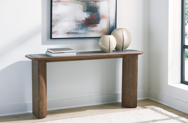 Signature Design by Ashley® Dontayne Warm Brown Sofa Table-1