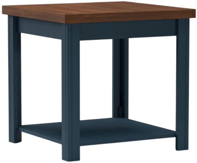 Legends Home Nantucket Whiskey End Table with Blue Denim Base-0
