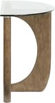 Magnussen Home® Lainey Glass Top Demilune Sofa Table with Almond Base-2