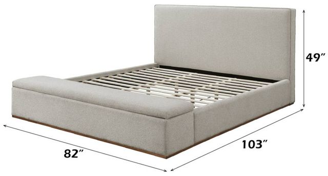 ACME Furniture Melbourne Beige Queen Upholstered Panel Storage Bed-2