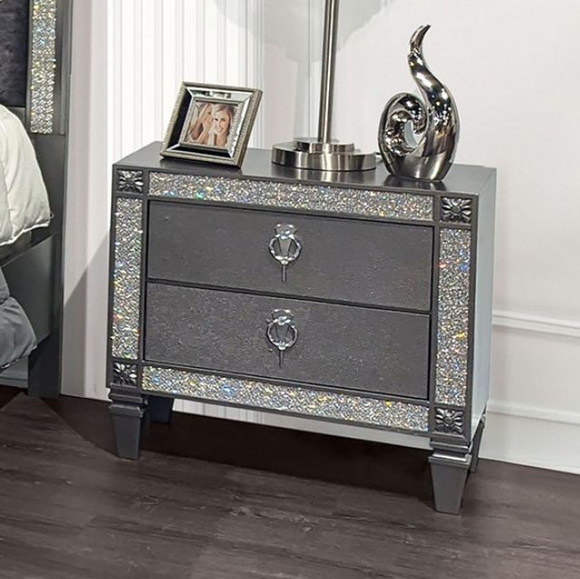 Furniture of America® Titania 4-Piece Gray Queen Bedroom Set-2