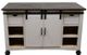 Million Dollar Rustic W. White Barn Door Kitchen Island with Stools-0