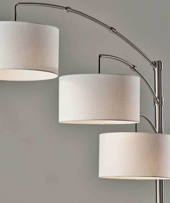 Adesso® Cabo Brushed Steel Arc Floor Lamp-1