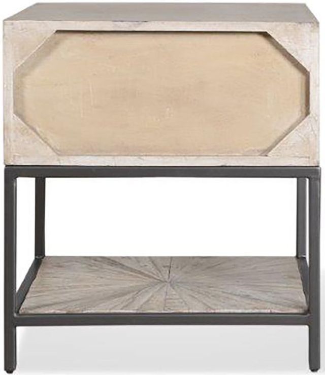 Parker House® Crossings Monaco Weathered Blanc End Tables with Black Metal Frame -1