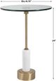 Uttermost® Portsmouth Glass Top Accent Table with Brushed Brass/White Base-2